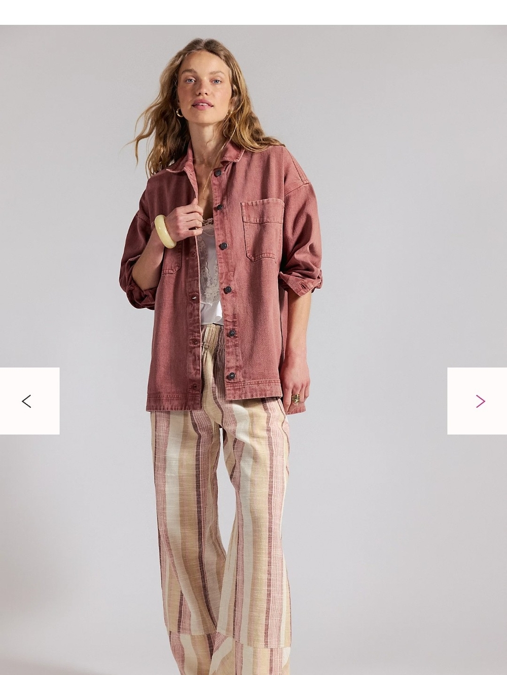 We The Free Madison Washed Rose Oversized Jean Jacket - Picture 3 of 4